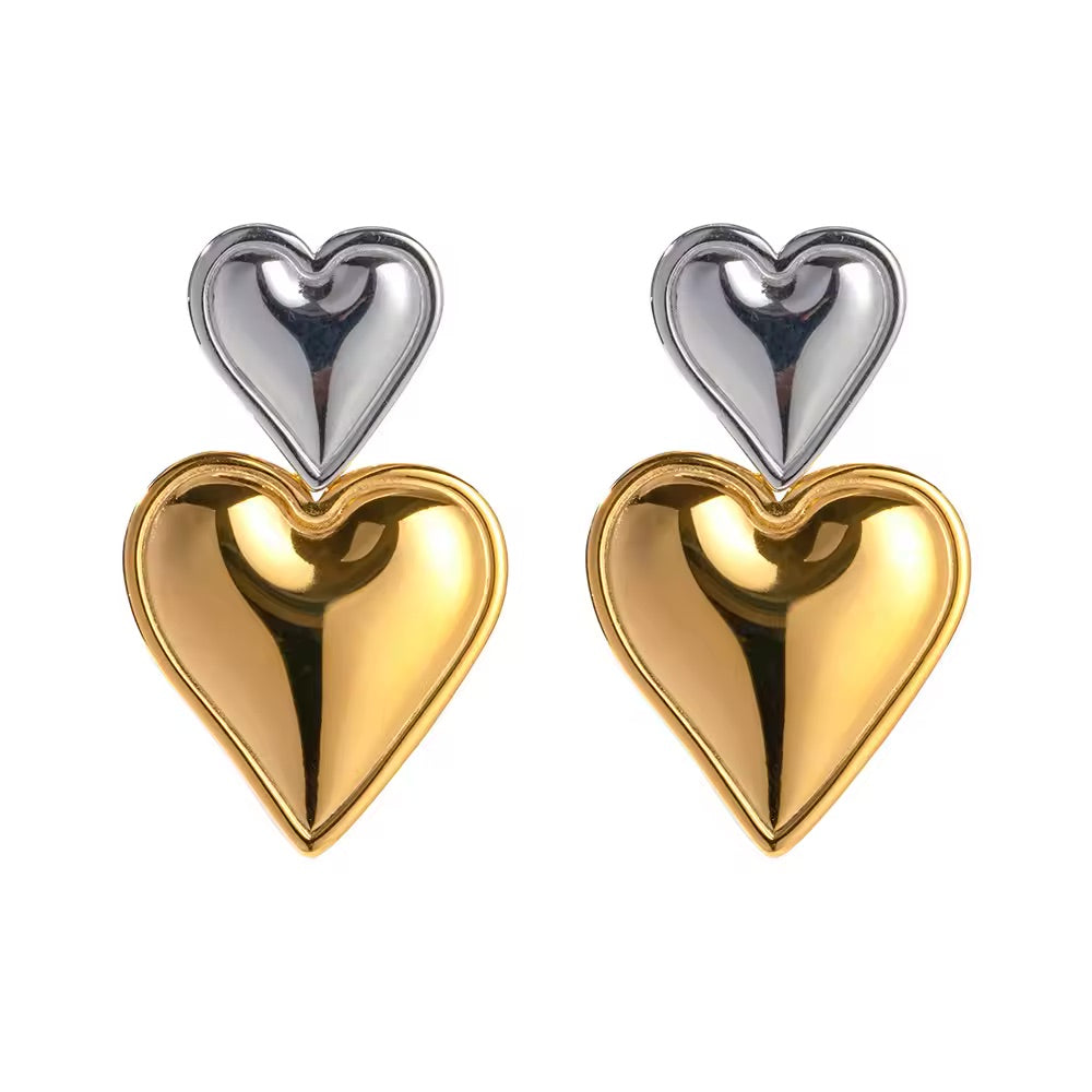Double Heart Earrings