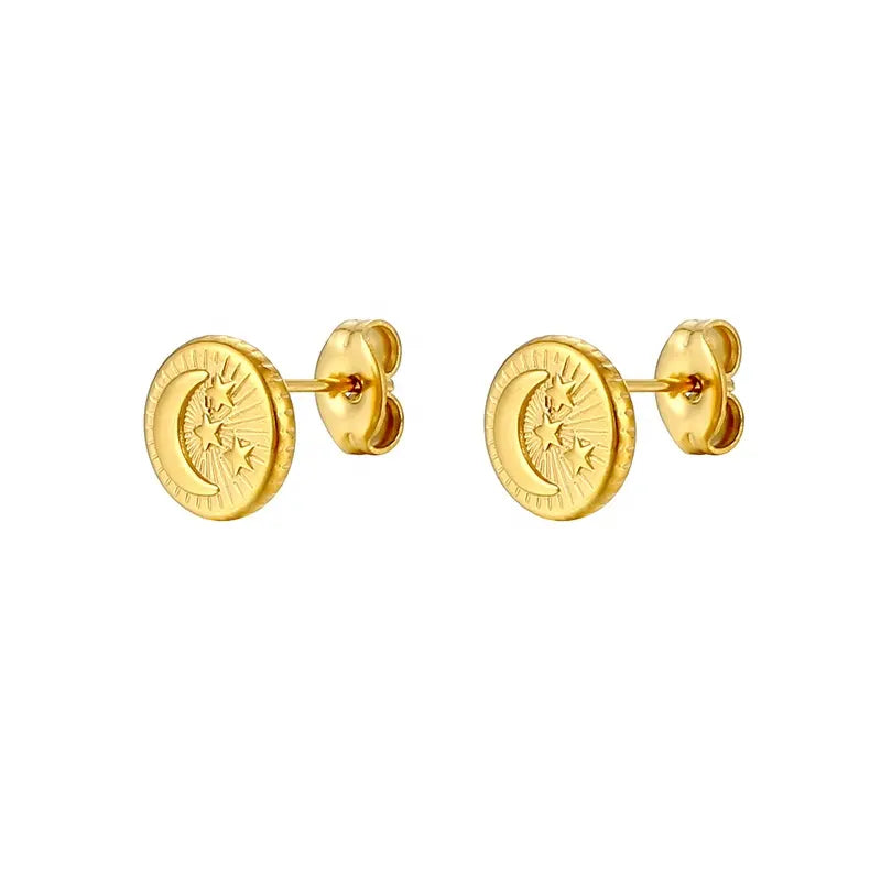 Star Moon Studs