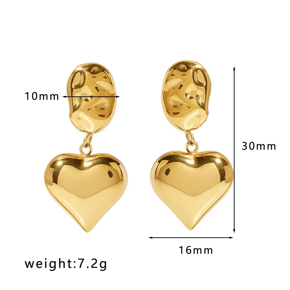 Heart Drop Studs
