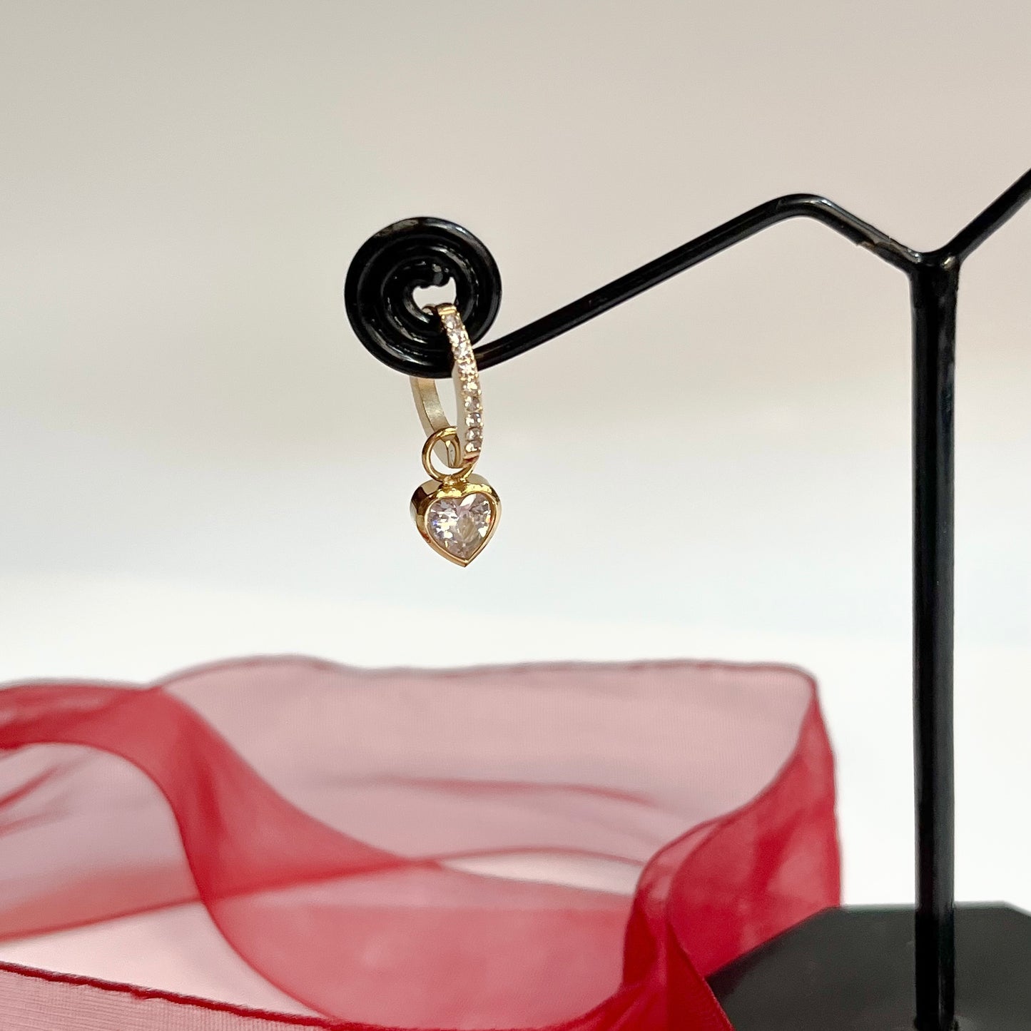 Amorist Blingy Heart Hoops