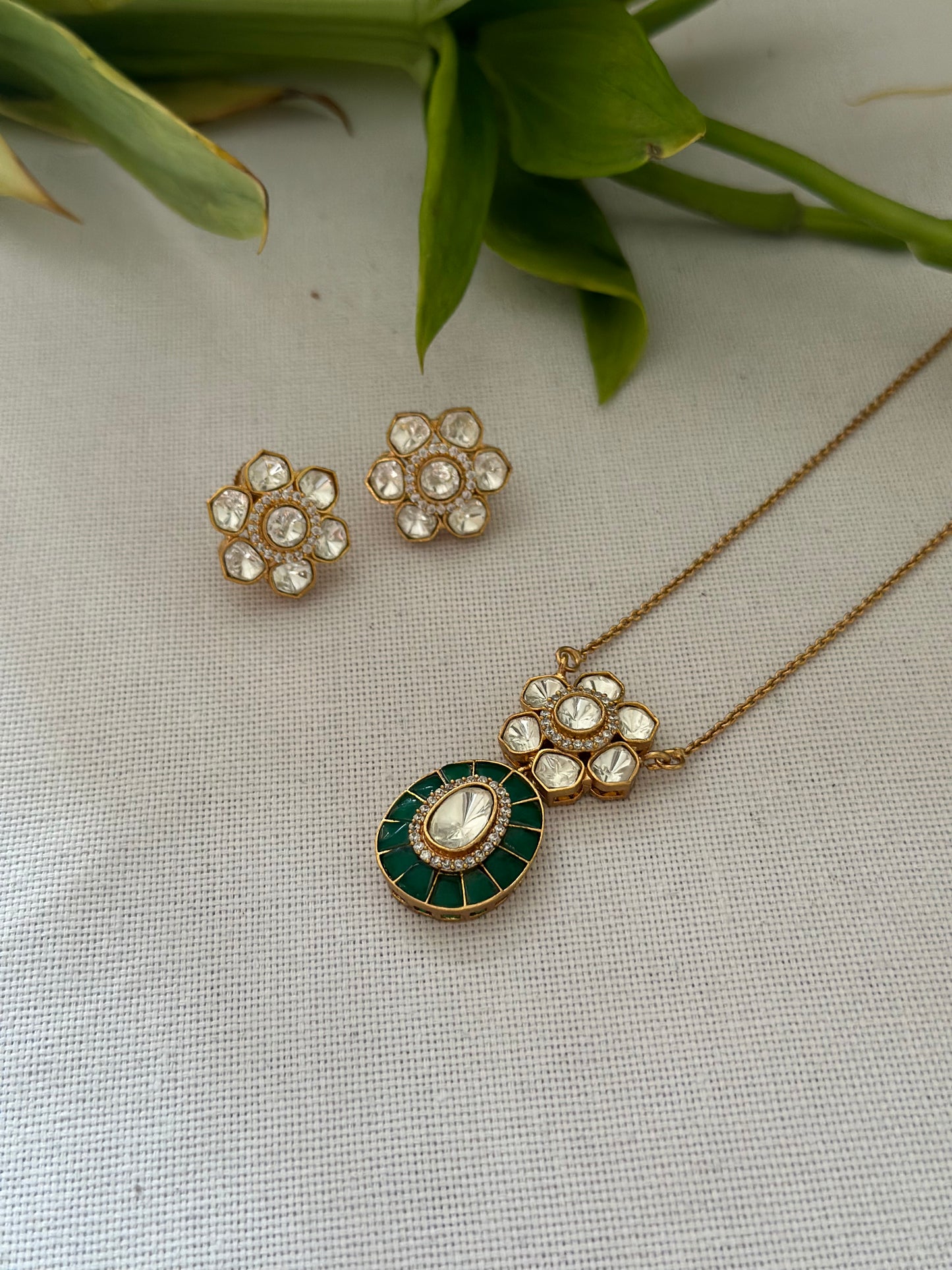 Floret-Moissanite Polki Set