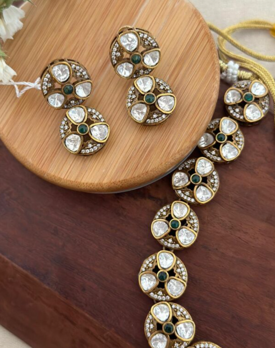 Aashna- Moissanite Polki Set