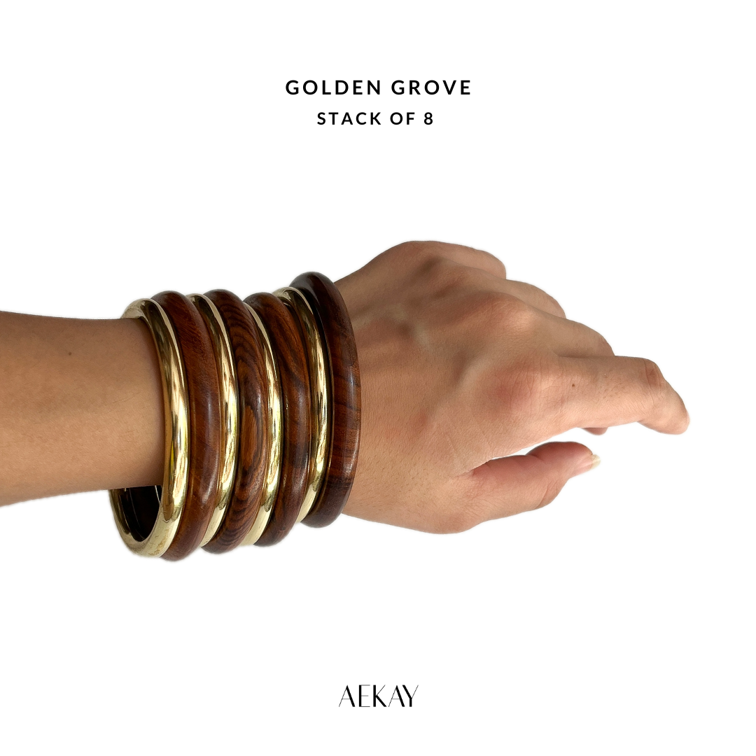 Golden Grove- Set of 8 Bangles