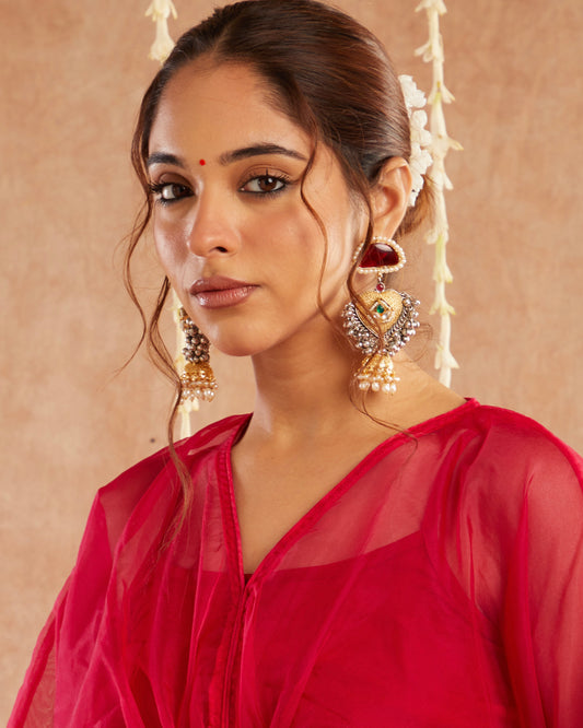 Mallika German Silver Earrings