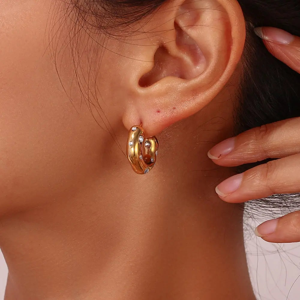 Donut Rhinestone Earrings