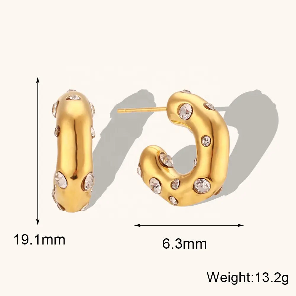 Donut Rhinestone Earrings