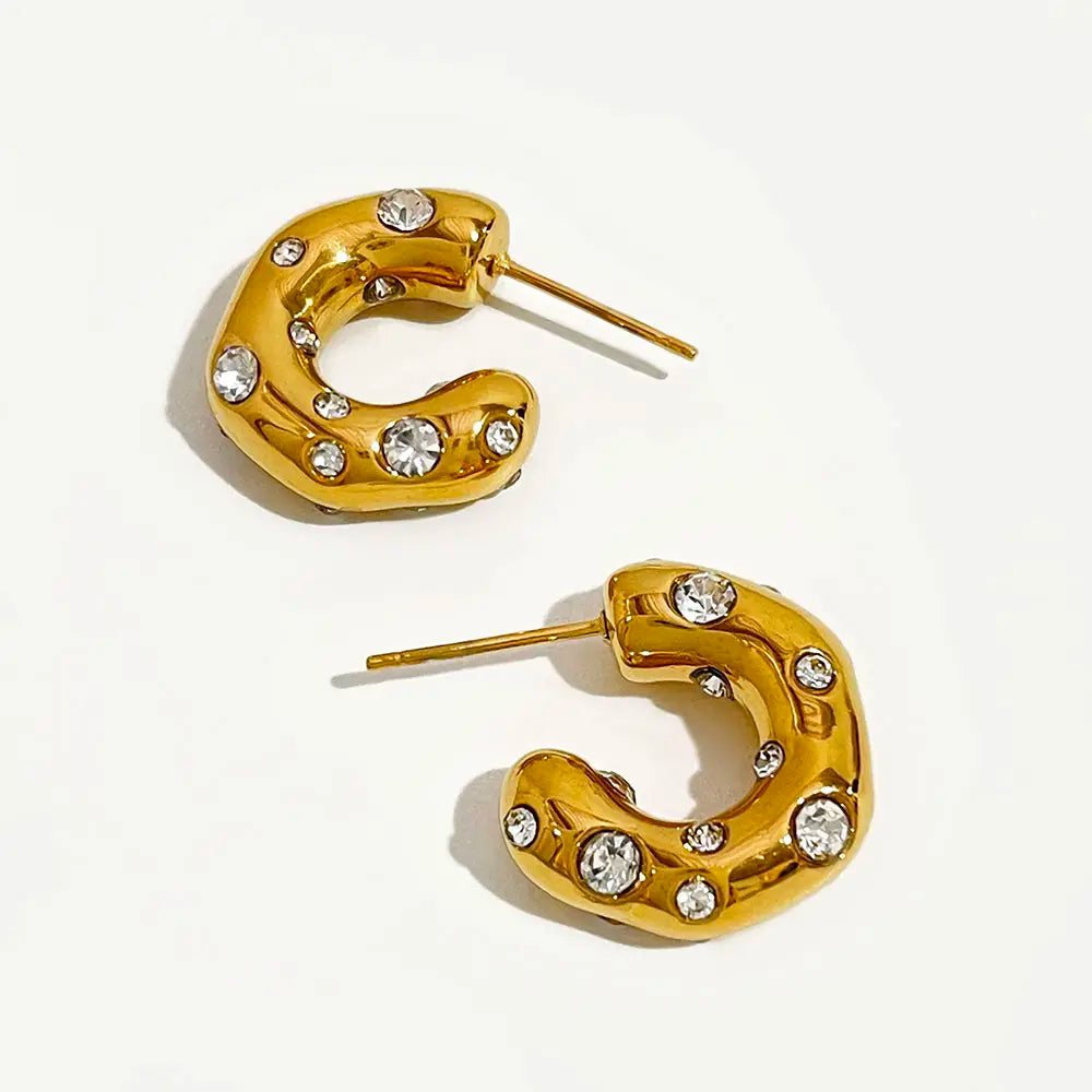 Donut Rhinestone Earrings