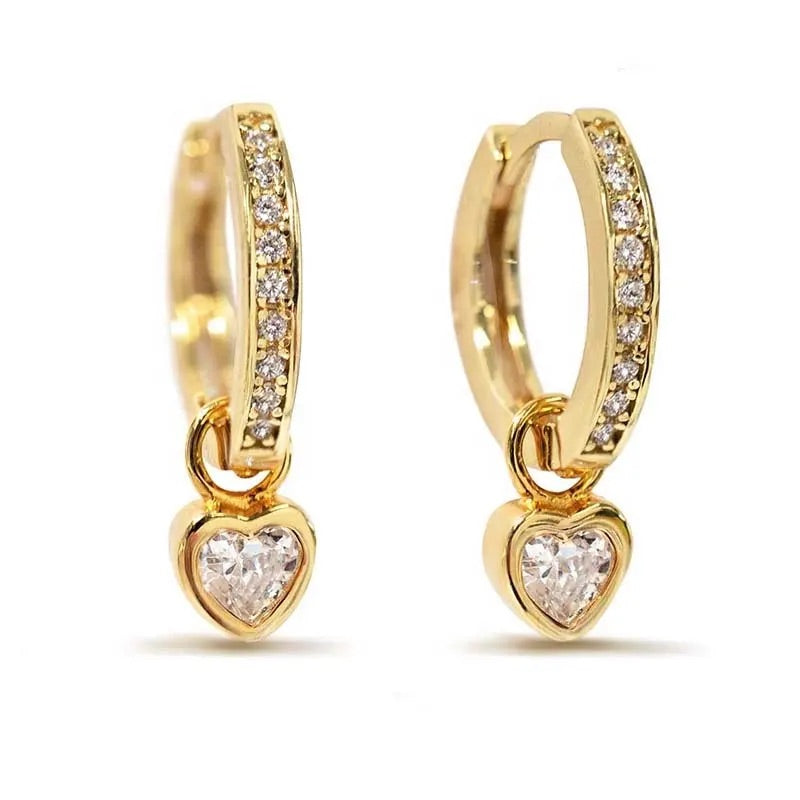 Amorist Blingy Heart Hoops