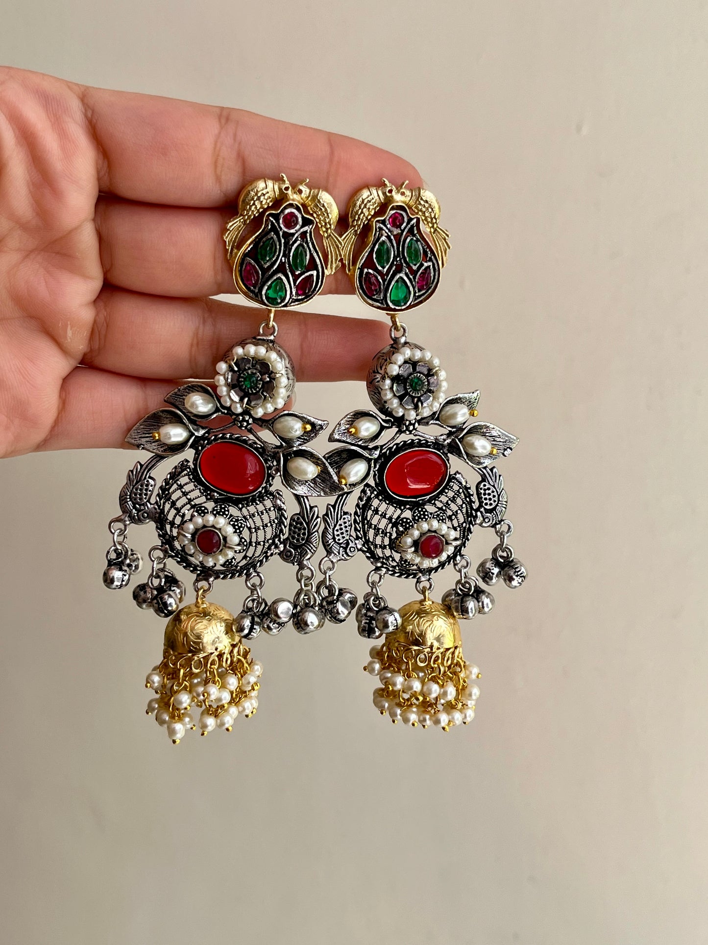 Alamzeb German Silver Earrings