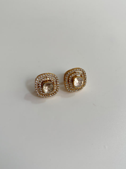 Niya Moissanite Polki Studs