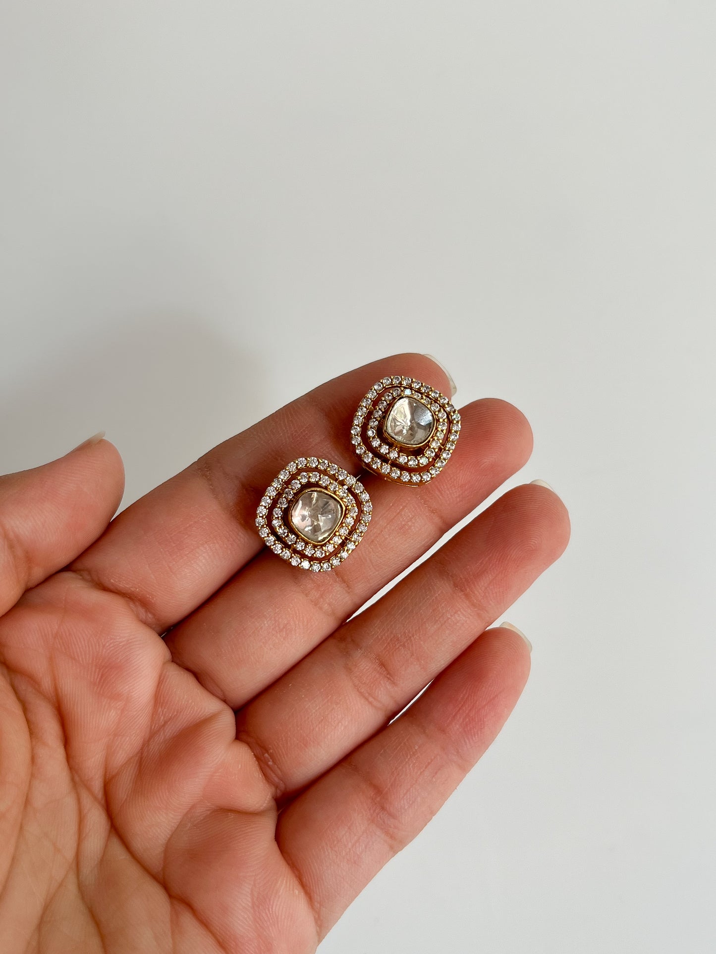 Niya Moissanite Polki Studs