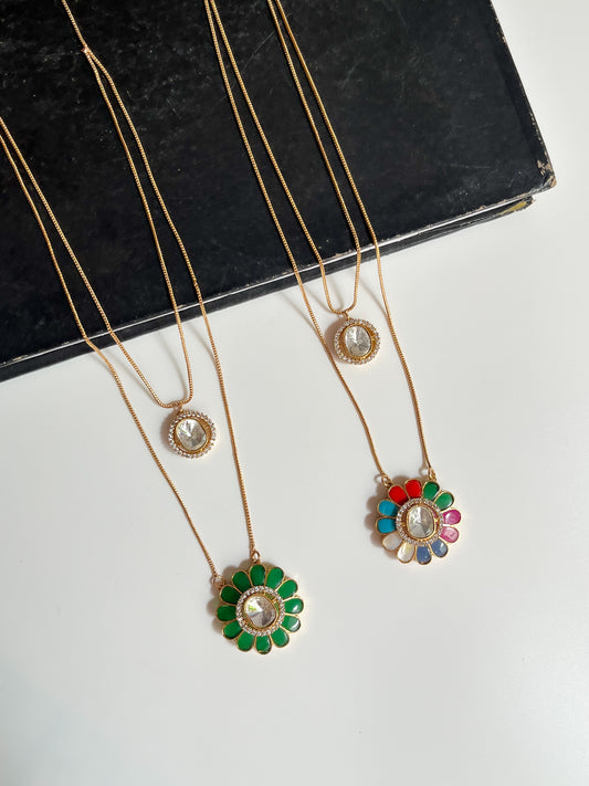 Bloom- Moissanite Polki Set