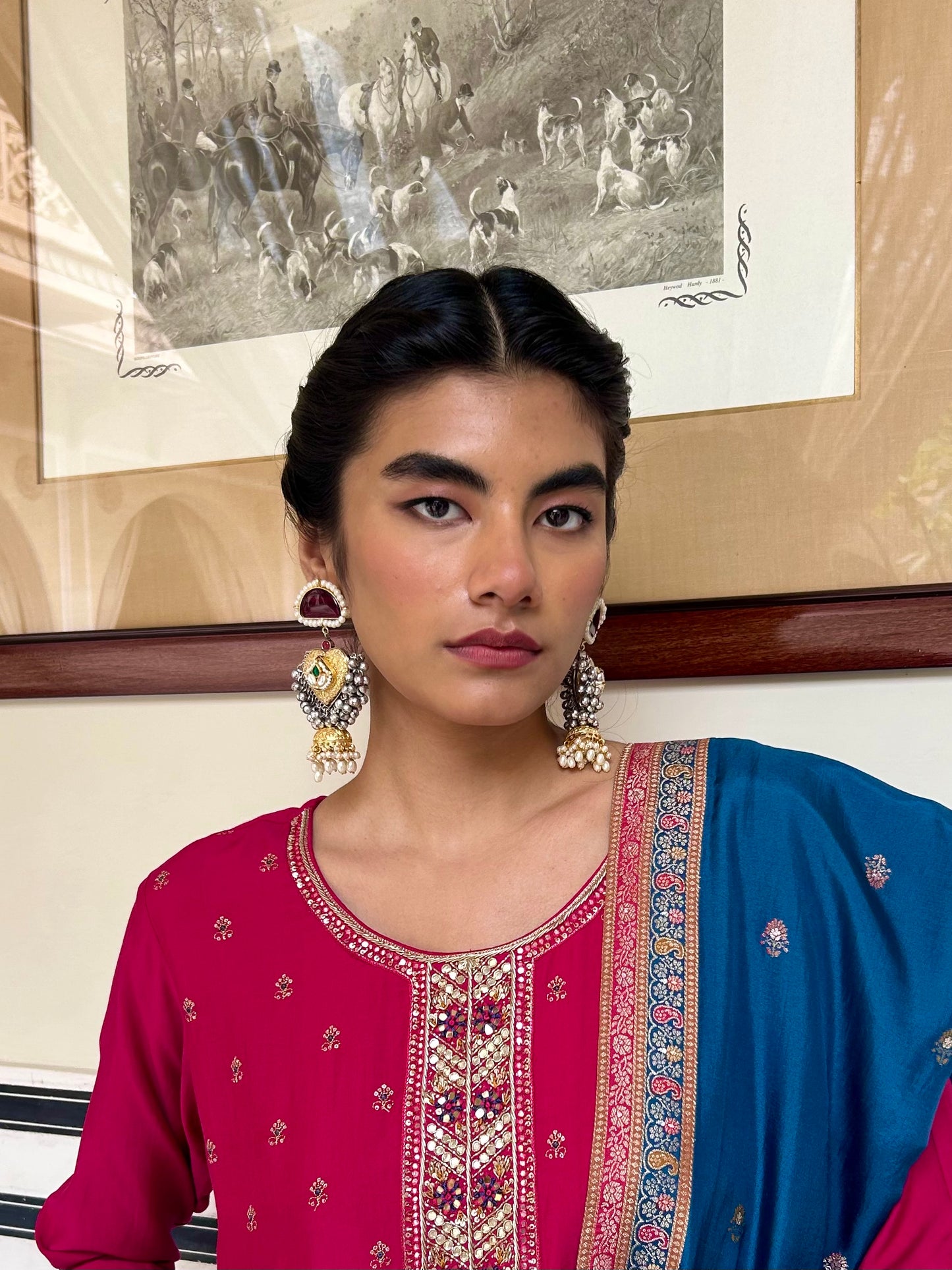Mallika German Silver Earrings