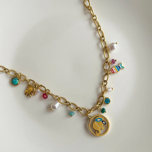 Tusker Charm Necklace