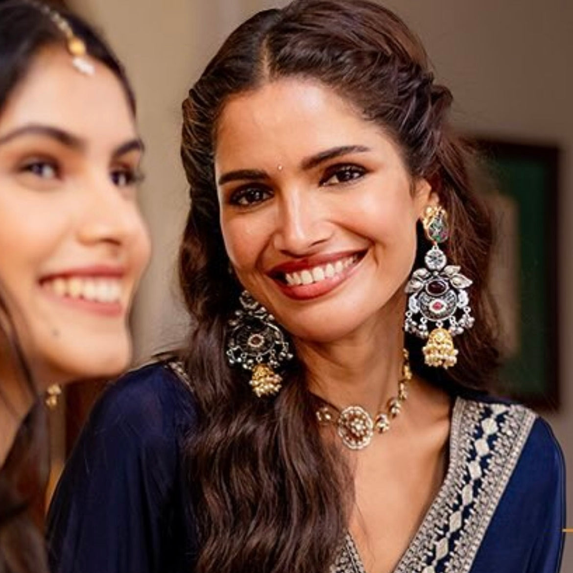 Alamzeb German Silver Earrings
