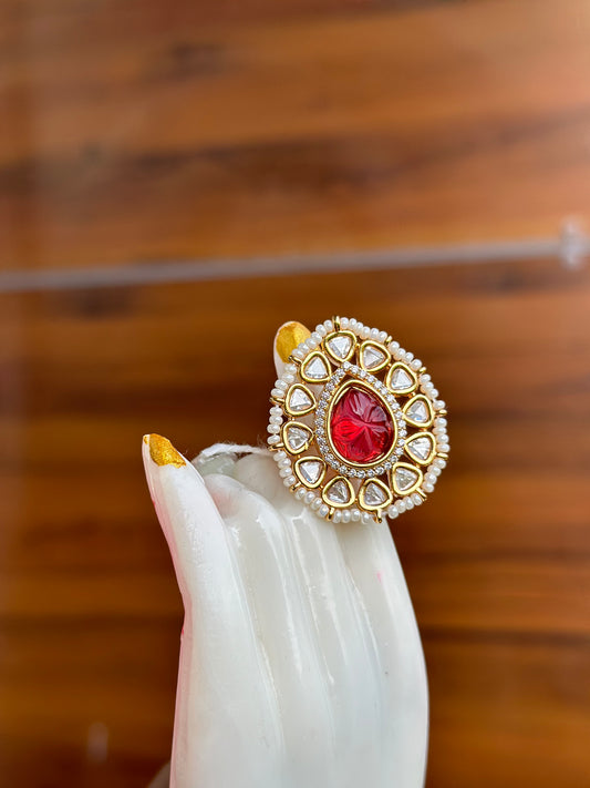 Siya-Moissanite Polki Ring