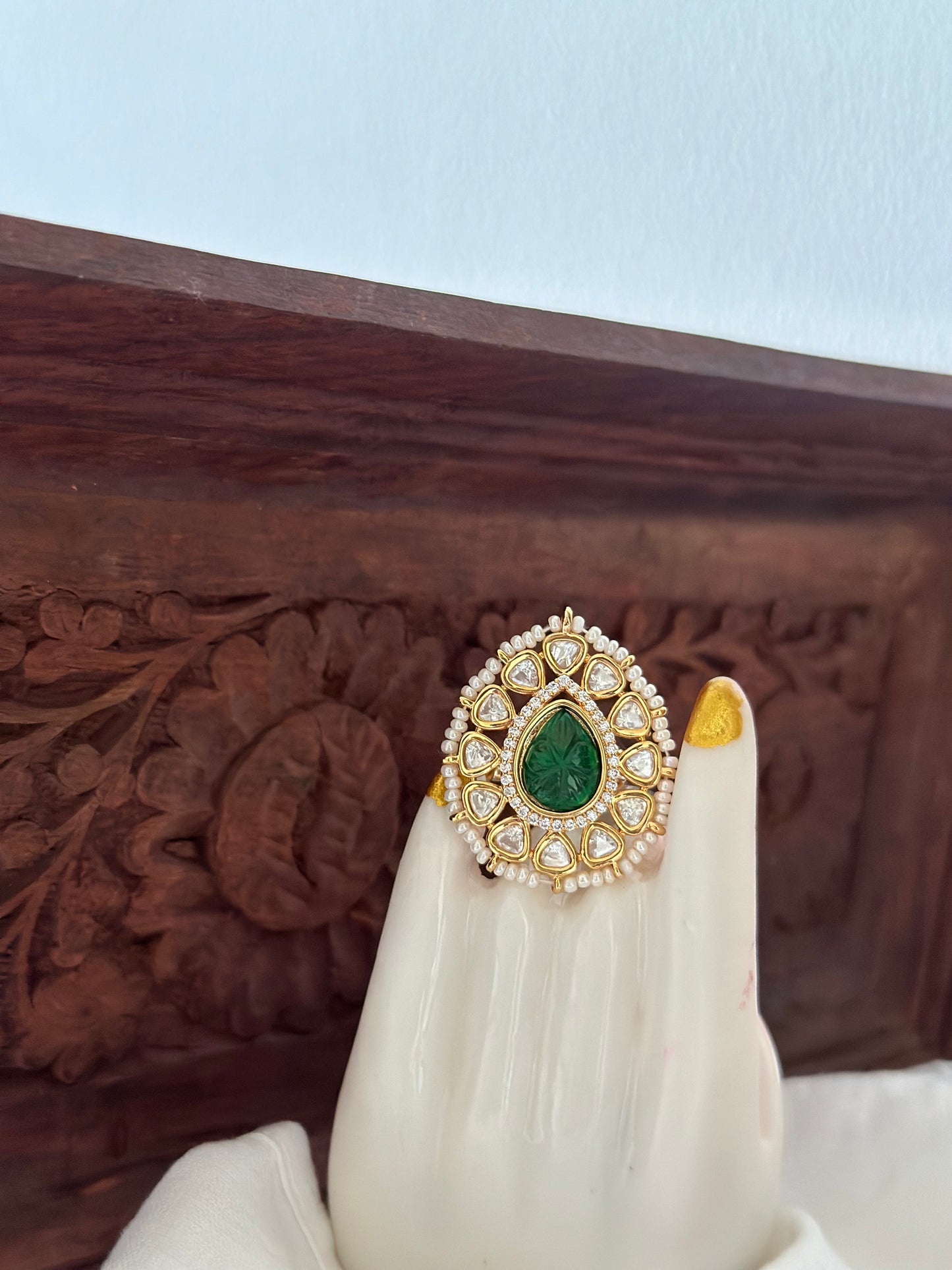 Siya-Moissanite Polki Ring