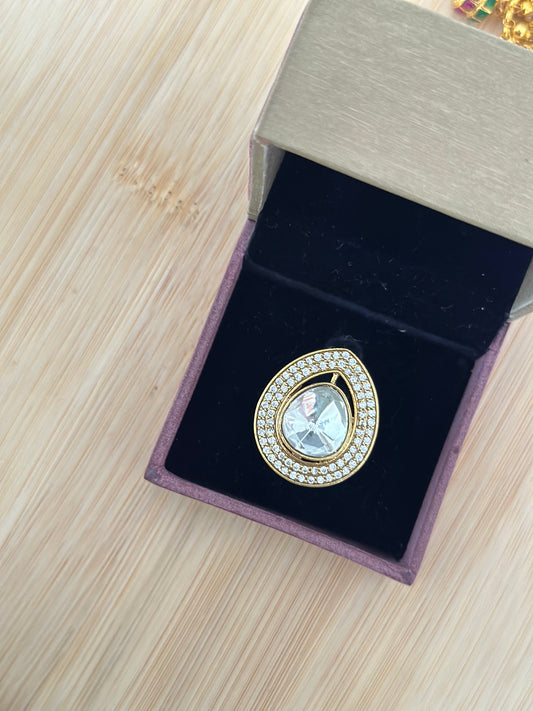 Arzoo-Moissanite Polki Ring