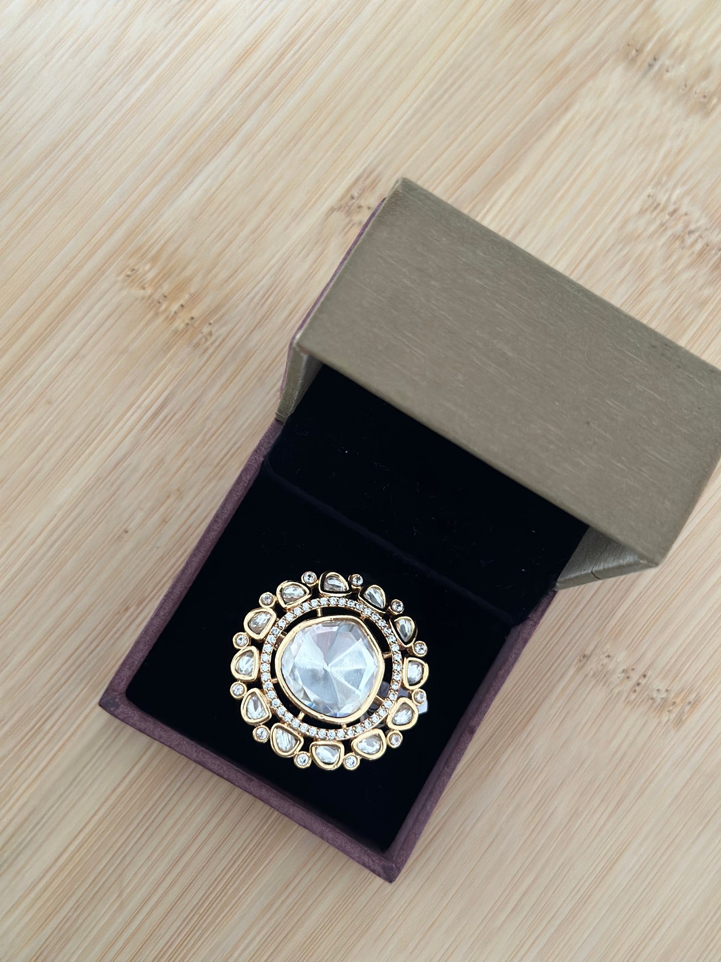 Jivika-Moissanite Polki Ring