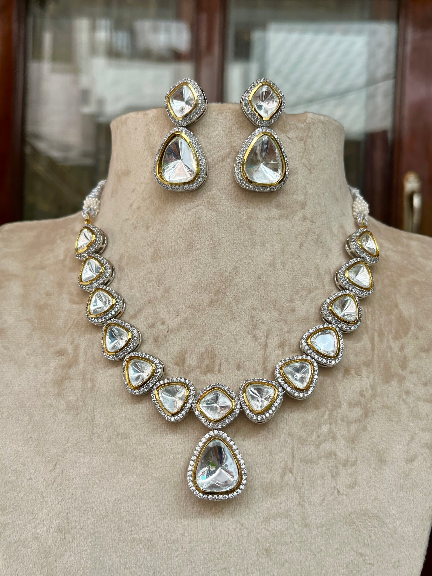 Chamkili Moissanite Polki Set