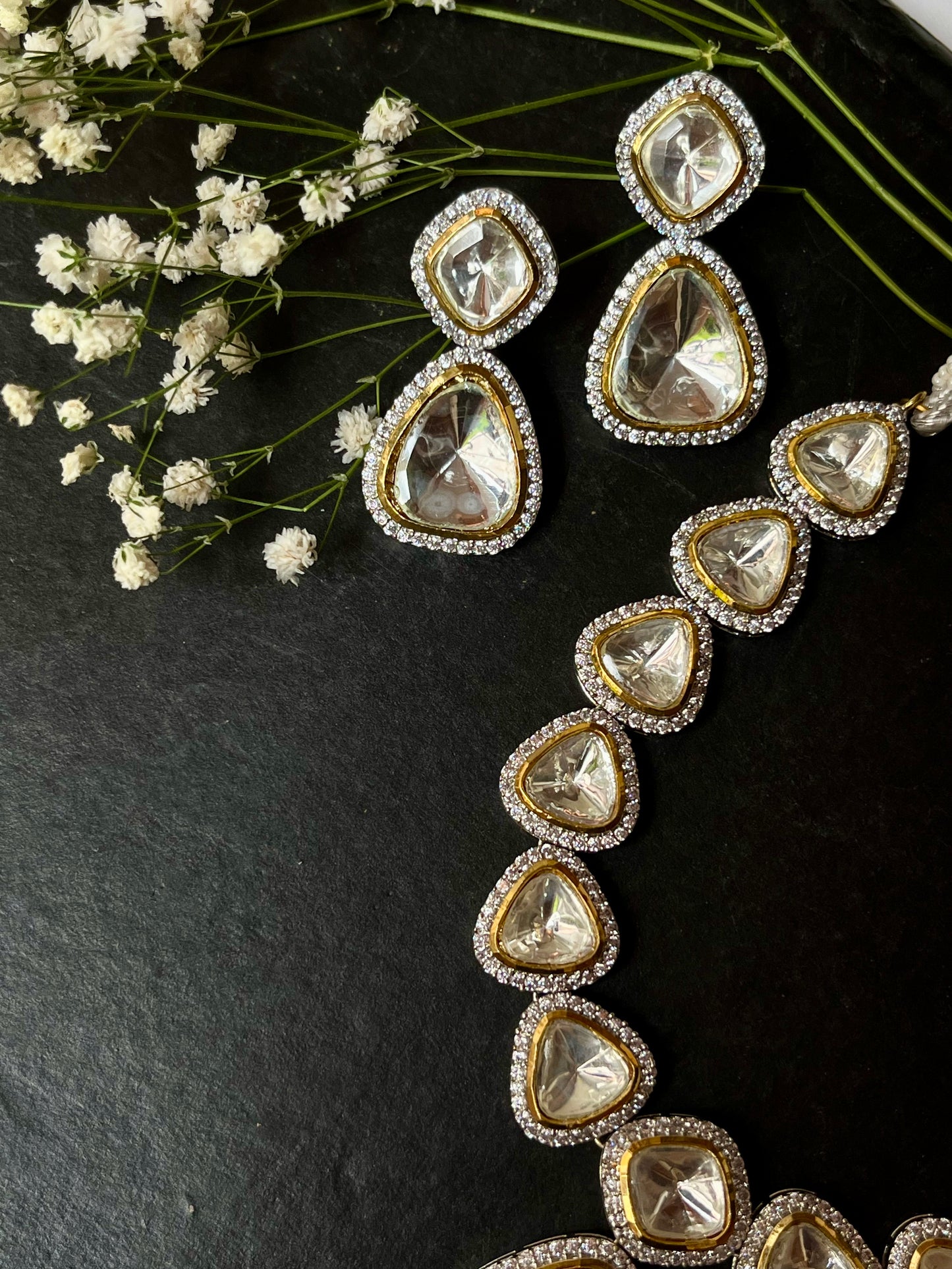 Chamkili Moissanite Polki Set