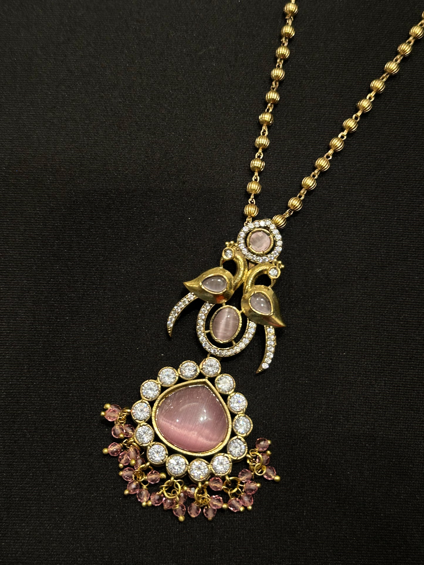 Prisha Pink Pendant Set