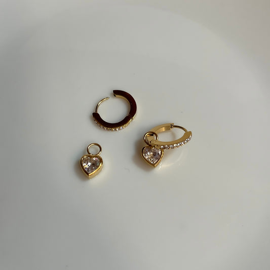 Amorist Blingy Heart Hoops