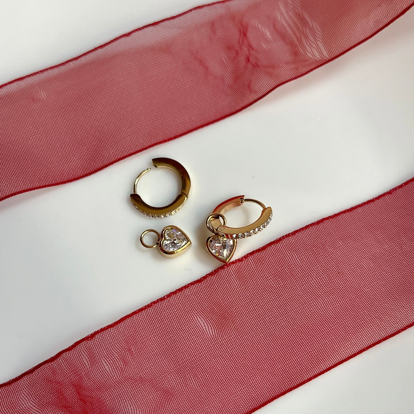 Amorist Blingy Heart Hoops