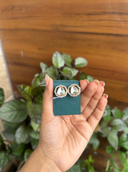 Shreya Moissanite Polki Studs