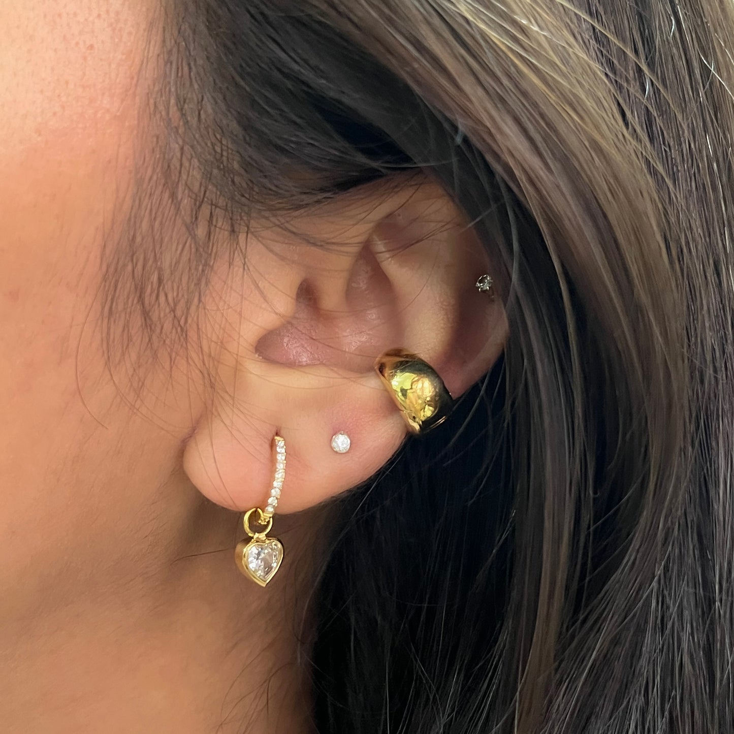 Amorist Blingy Heart Hoops