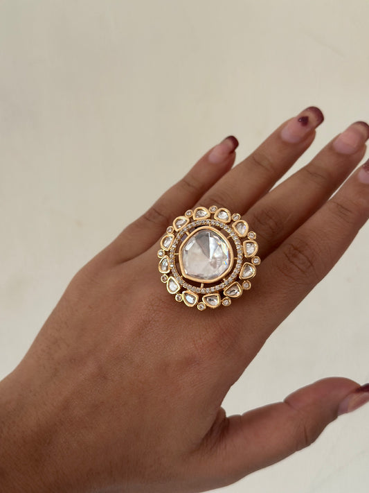 Jivika-Moissanite Polki Ring