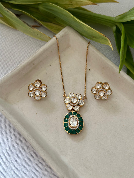 Floret-Moissanite Polki Set