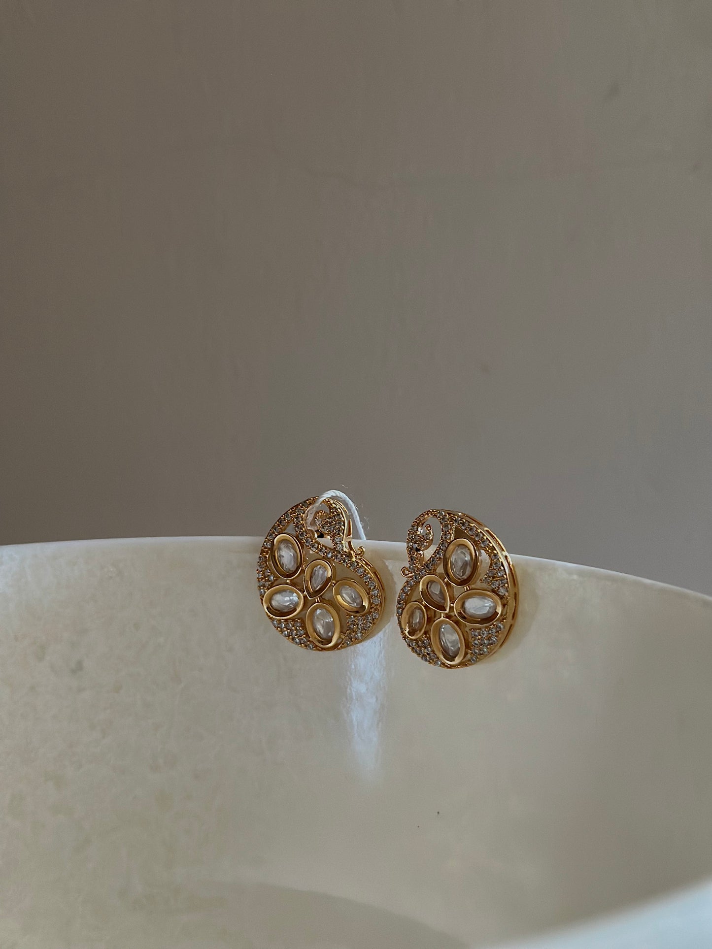 Mayoor Moissanite Polki Studs