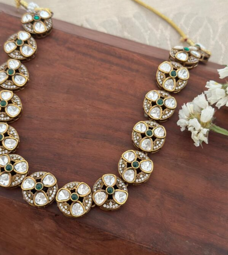 Aashna- Moissanite Polki Set
