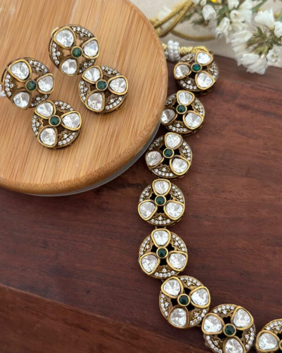 Aashna- Moissanite Polki Set